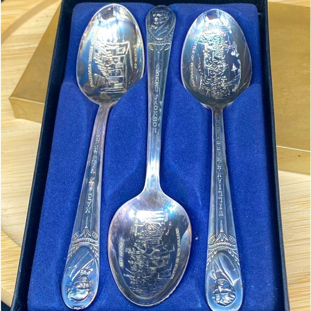 Vintage Silver Plated WM Rogers Presidential Commemorative Spoon Set NIOB